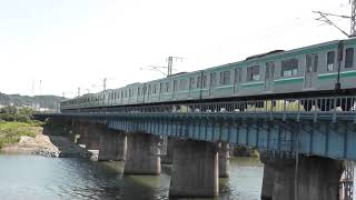 【ジョイント音】E501系K703編成、鮫川橋梁を通過