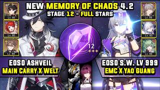 E0 Ashveil Carry & E0 Silver Wolf LV 999 Carry (3 Stars) Memory Of Chaos 12 Honkai Star Rail 4.2