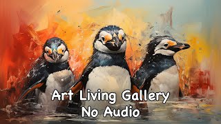 Silent TV Wall Art Slideshow | A Playful Impressionistic Adventure with Adorable Animals (No Sound)