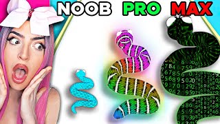 Noob vs MAX LEVEL in Crazy SNAKE MASTER 3D!