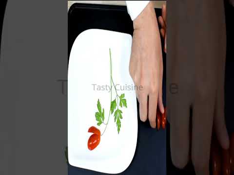 How To Make a Simple Tomato Tulip Flower Garnish shorts
