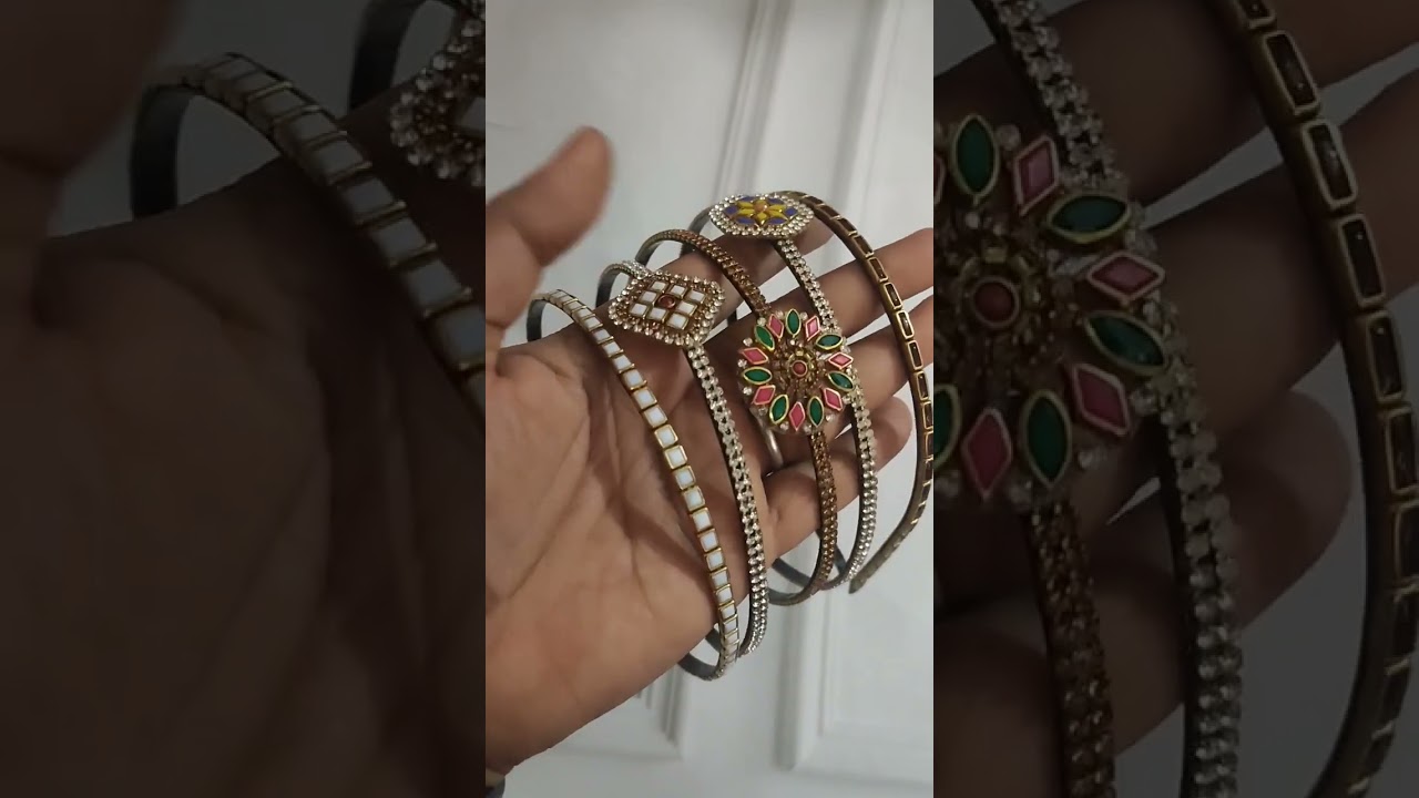 Handmade colorful kundan stone metal head band available at our store.