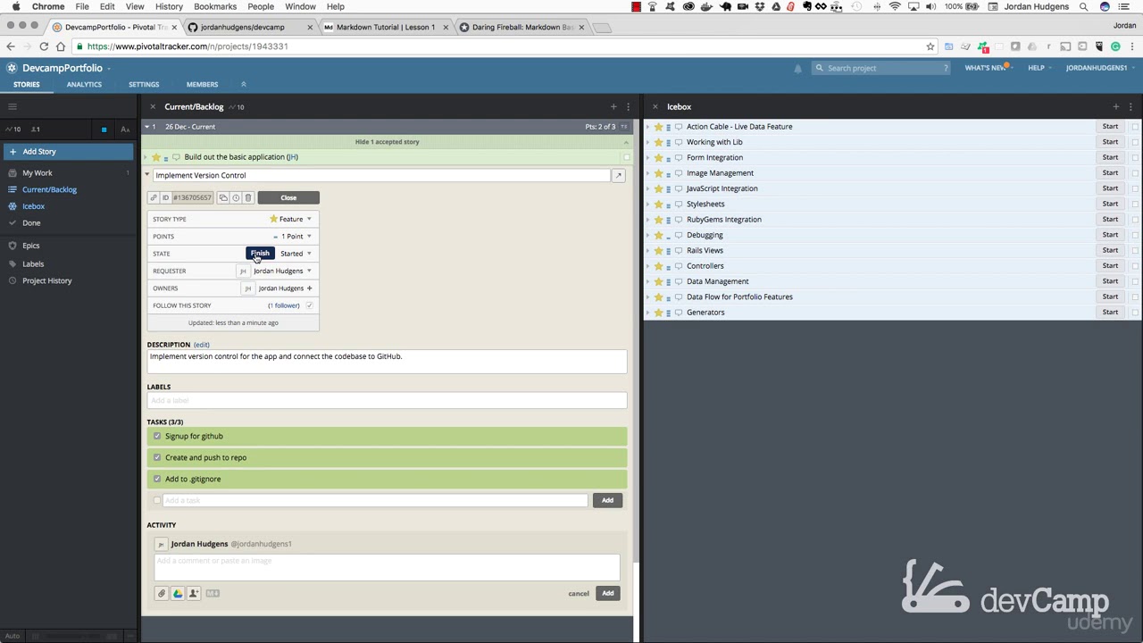 034 updating the git sprint in the project management dashboard - YouTube
