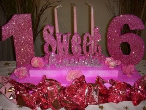 Styrofoam Centerpieces Sweet 16 Centerpiece Idea How To Make A Candle You - Sweet 16 Decoration Ideas Homemade