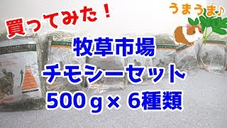 【牧草市場】楽天マラソンだから、チモシーセット500g×6種類買ってみた！【レビュー】　I bought 6 kinds of grass at "Bokusouitiba" in japan.
