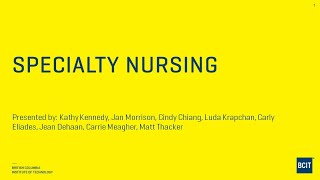 BCIT Specialty Nursing - Online Info Session