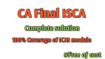 ISCA, Chapter-5, Part-5 (sub part: A), CA-Final May 2019.