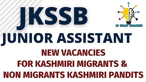 JKSSB JUNIOR ASSISTANT NEW VACANCIES OUT🔔