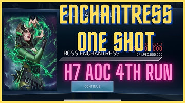 H7 Enchantress one shot Advent of Chaos solo raid injustice2 Mobile