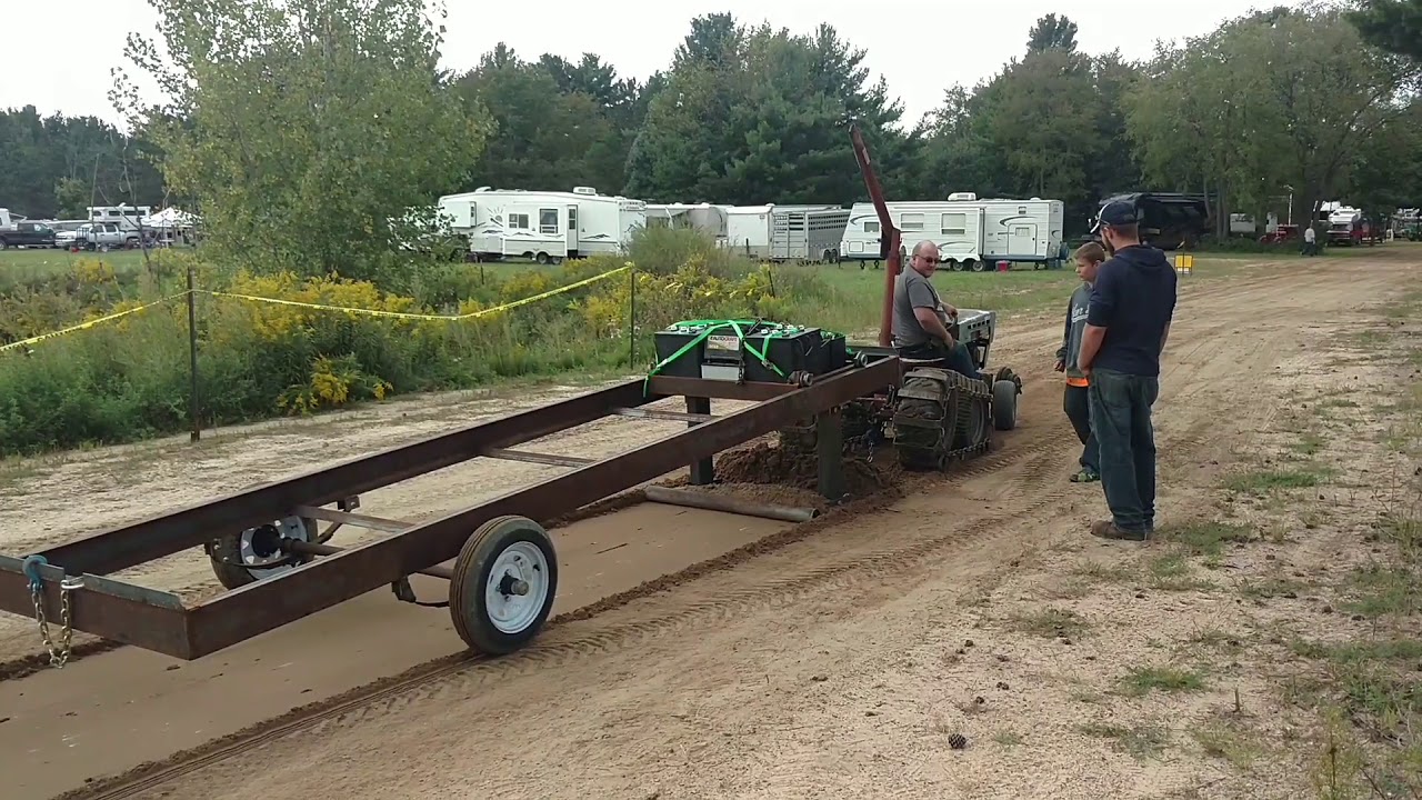 Half Track lawn Mower first time pulling! - YouTube