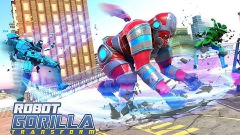 Gorilla Rampage City Attack Robot Transform Games | Superhero Gorilla Save City Android Gameplay.
