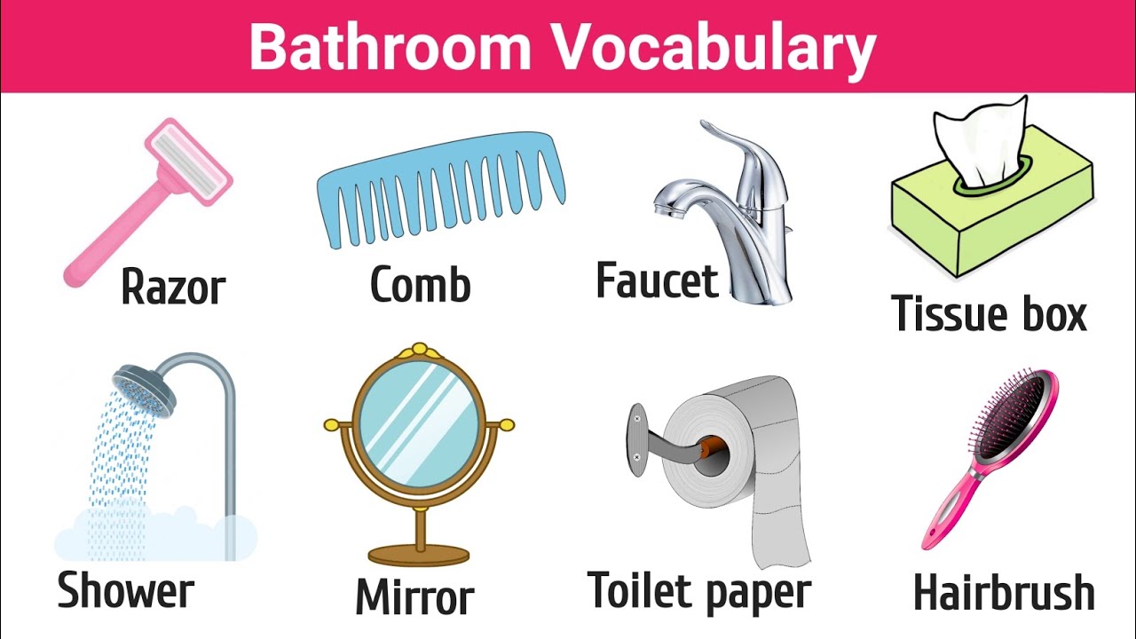 Bathroom Vocabulary in english Daily uses things name Learn