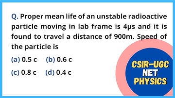 CSIR UGC NET PHYSICS - Q3. Problem on Length Contraction, Time Dilation