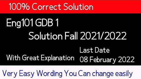 eng101 GDB 1 2022| Eng101 gdb 1 fall 2021| eng101 GDB 1 solution 2022| by Muhammad Saqib