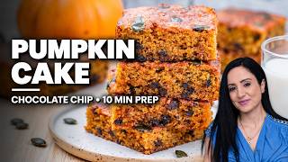 Pumpkin Cake Chocolate Chip Bars