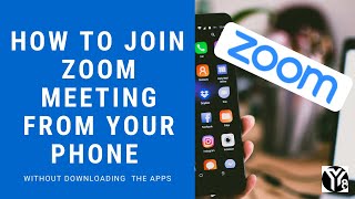 How to join zoom meeting from your phone (android / iphone) without
downloading the application or using browser