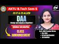DAA Syll Introduction I |  By Dr. Nidhi Parashar Ma'am | Gateway Classes I AKTU