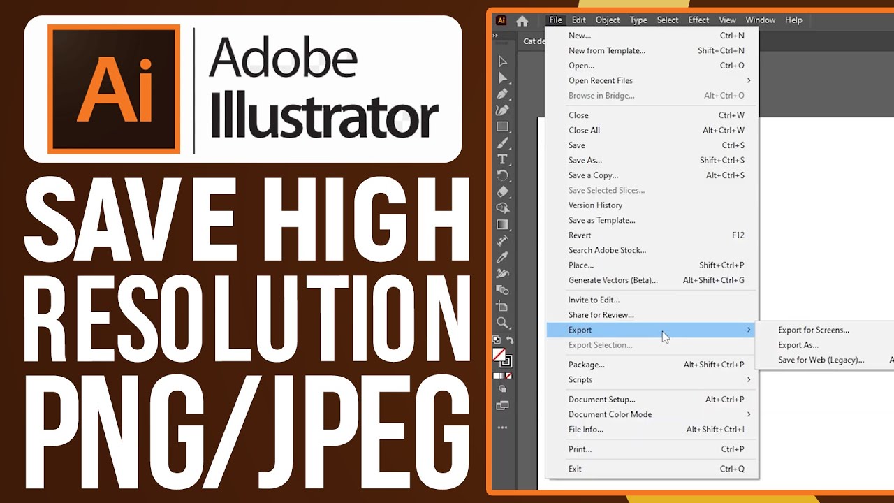 How To Save High Resolution PNG/JPEG In Adobe Illustrator (2025) Easy Tutorial