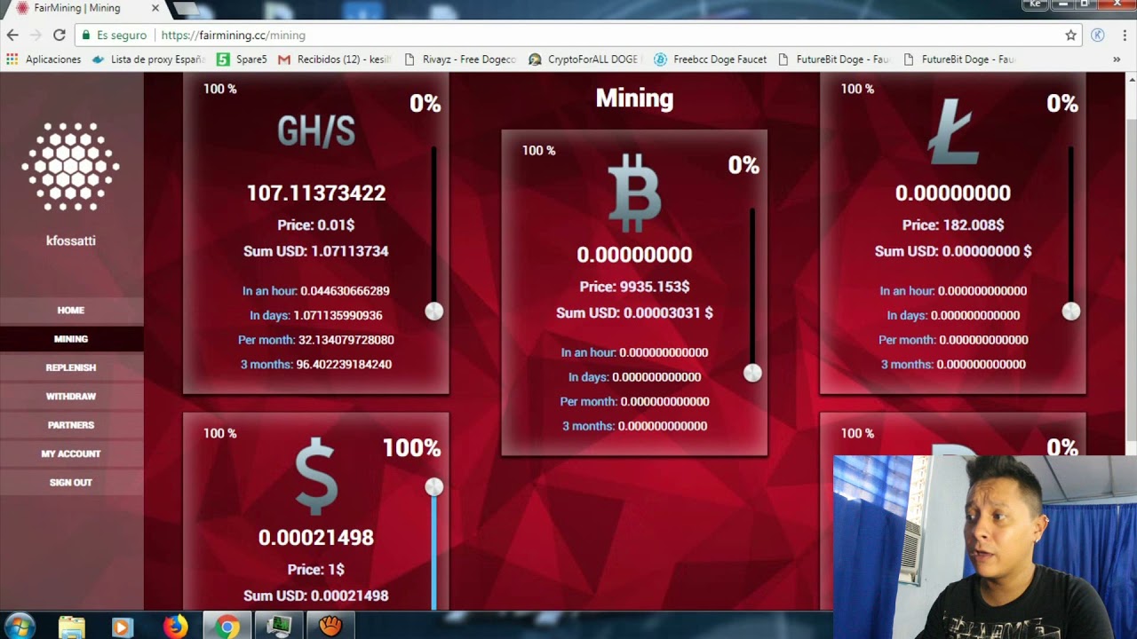 Nueva plataforma de minado en la nube Fairmining 100GH gratis al registrarse