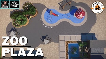 Planet Zoo - Plaza Area With Splash Pad | Newtropic Zoo ep 6 |