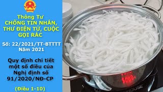 Thông Tư 22/2021/TT-BTTTT - Chống tin nhắn, thư điện tử, cuộc gọi rác (Nghị định 91/2020/NĐ-CP )