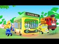 Wheels on the bus bath song  more nursery rhymes cars cartoons for kids  learn vehicle names