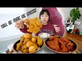 My Pregnant Mukbang | Korean Style Fried Chicken (original&amp;red sauce) + CheeseBalls!!