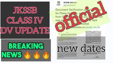 JKSSB CLASS IV NEW DOCUMENT VERIFICATION LIST 2022 ||#JKSSB CLASS IV NEW DV UPDATE | #jkssbdvupdate