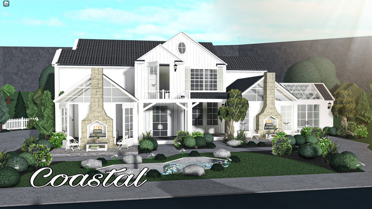 Realistic coastal Family home || bloxburg speedbuild - YouTube