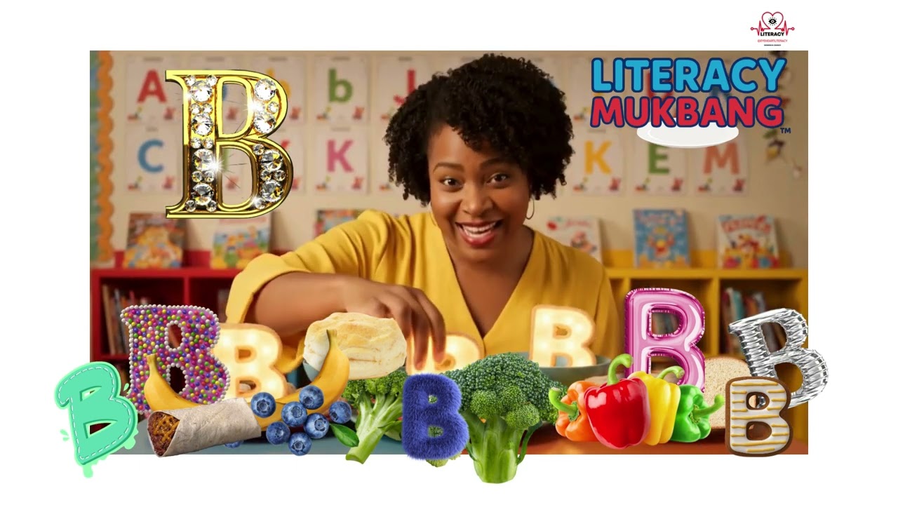 🍌 Literacy Mukbang™ – Letter B | A Fun Alphabet Bite with Our Virtual Teacher!