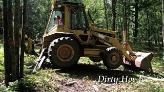 Back Hoe Joe Taking down Oak Trees For Firewood
