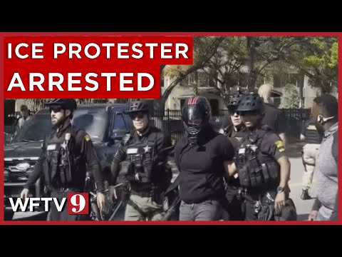 Protester arrested after tensions flare outside Orlando ICE facility