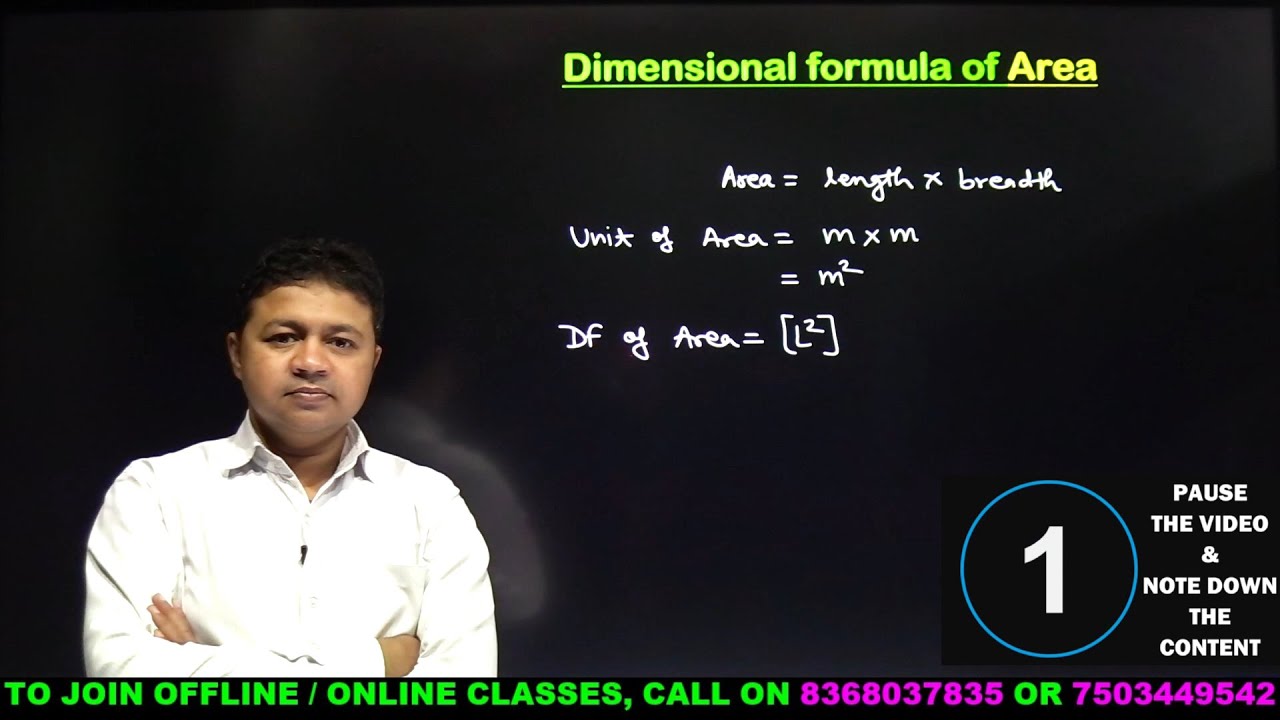 Формула размерности площади