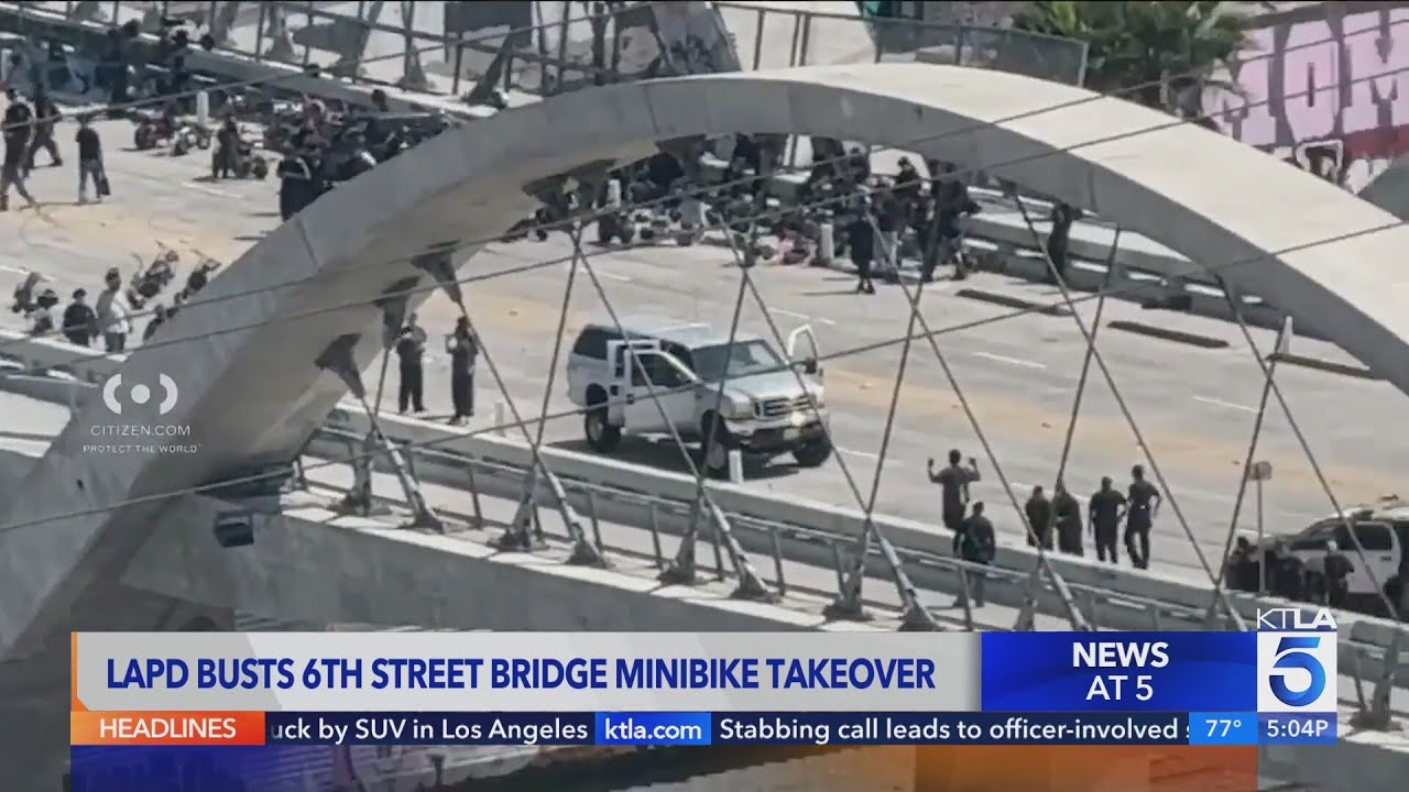 LAPD busts 6th Street Bridge minibike takeover