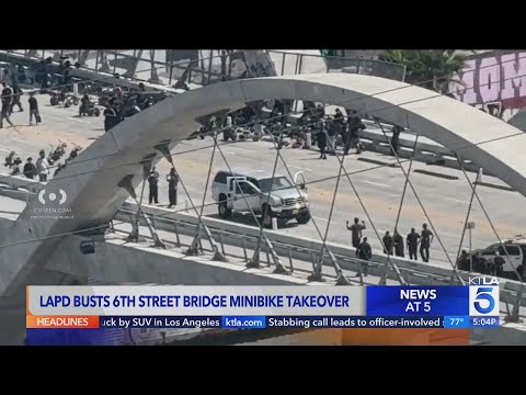 LAPD busts 6th Street Bridge minibike takeover