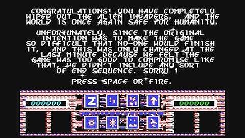 Commodore 64: Better Dead Than Alien game ending by Electra Software