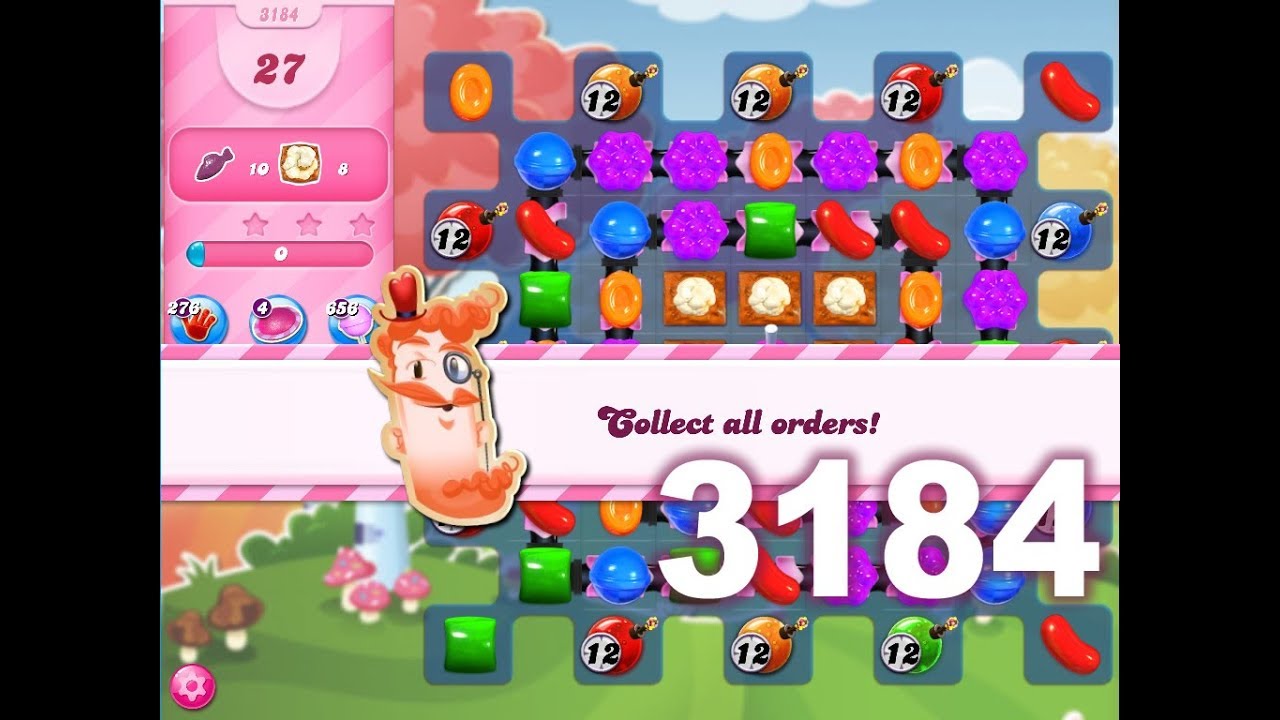 Candy Crush Saga Level 3184 (3 stars, No boosters) - YouTube