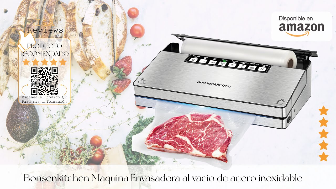 Bonsenkitchen Maquina Envasadora al vacio de acero inoxidable 8