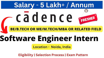Cadence Off Campus Drive for 2023/2024 | Software Engineer Intern | Salary 5 LPA+ #freshersjobs