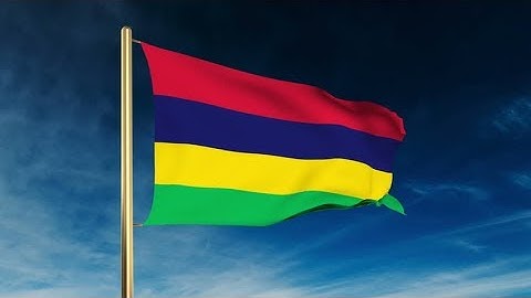 4K Mauritius flag slider style. Waving in the wind with cloud background animation Stock video