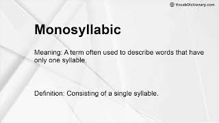 Monosyllabic Meaning