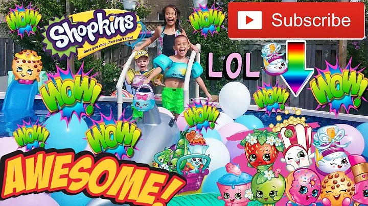 GIANT BALLOONS Pool Party SURPRISE!! Water Balloon Pop Huge Surprise SHOPKINS Season 5