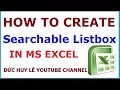 How to Create a Searchable Drop Down List in Excel (very Simple)