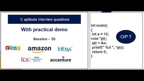 C aptitude questions on Arrays,Pointer |  Practical Demonstration | Zoho, TCS, Infosys interviews