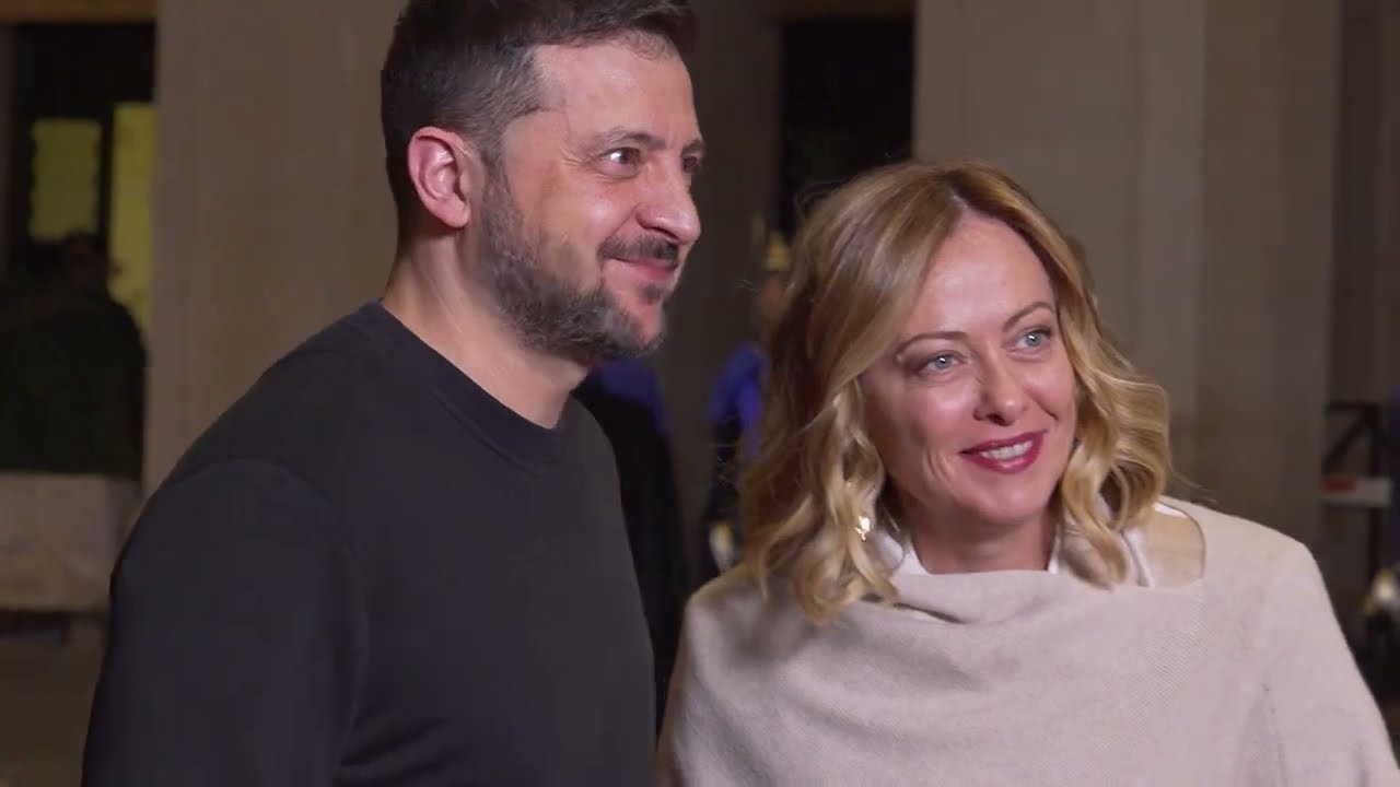 GIORGIA MELONI RICEVE ZELENSKY A PALAZZO CHIGI
