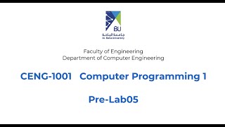 Computer Programming 1 - Pre-Lab 05
