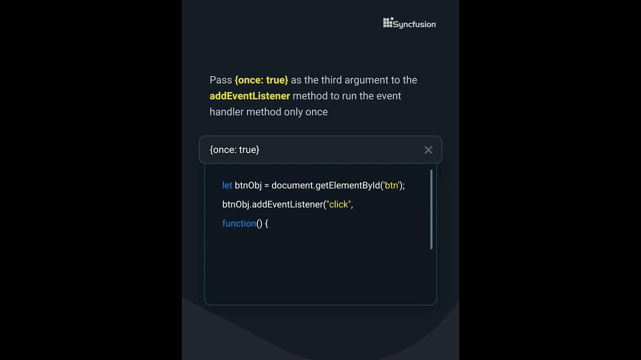 How to Fire the Event Only Once in JavaScript - YouTube