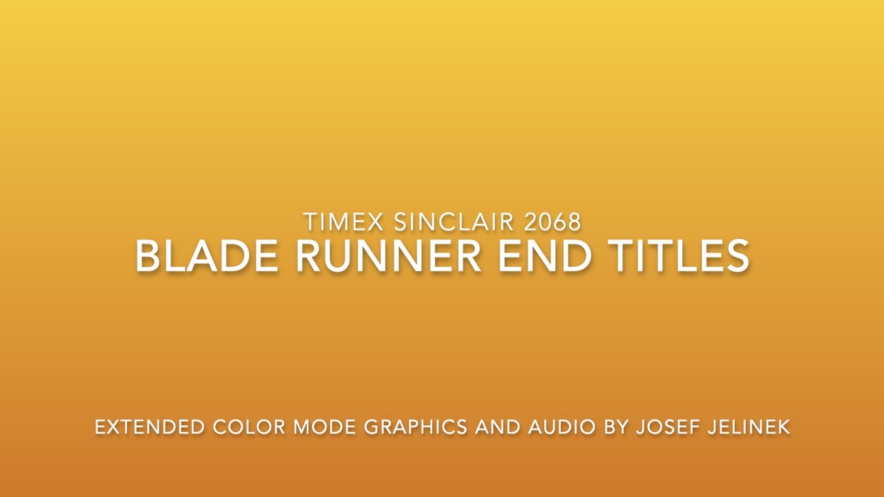 Blade Runner End Titles theme played on the Timex Sinclair 2068