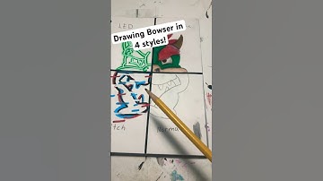 Drawing Bowser in 4 different stylez! Part 4 #art #2023 #creative #mario #bowser #drawing #trending