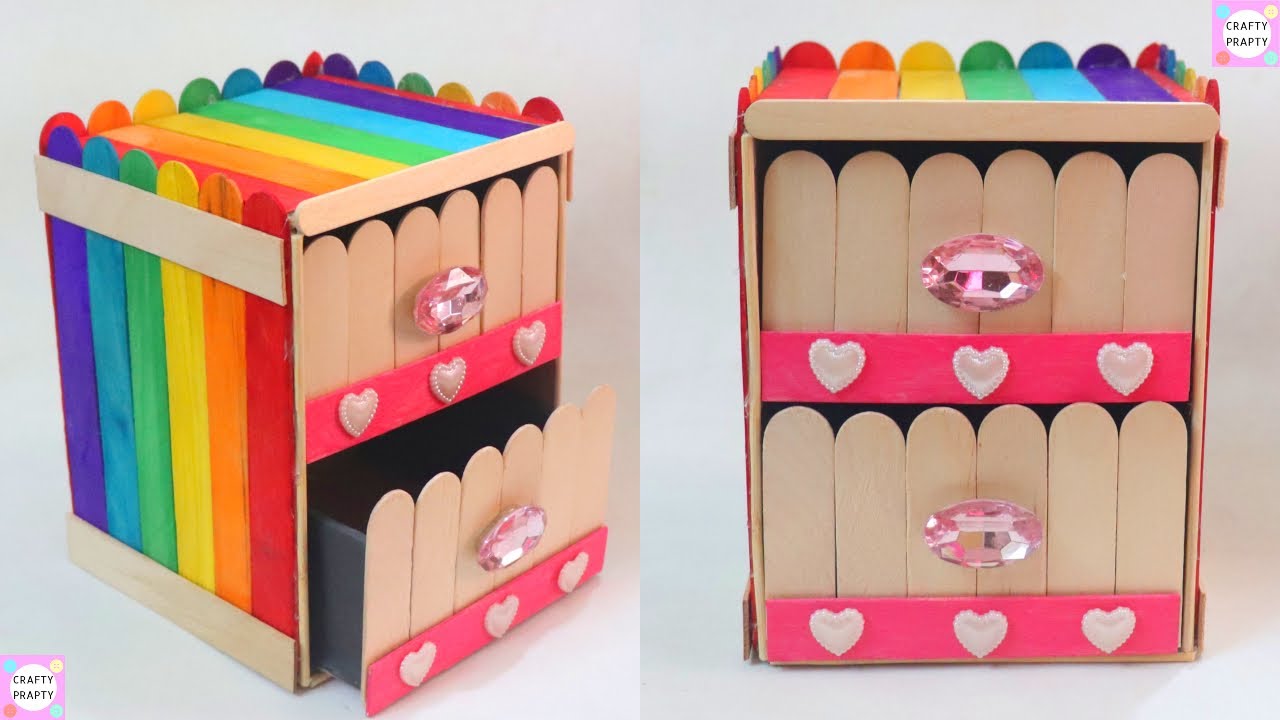 DIY Organizer with icecream sticks | DIY Desk Organizer With icecream